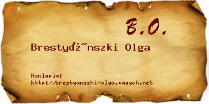Brestyánszki Olga névjegykártya